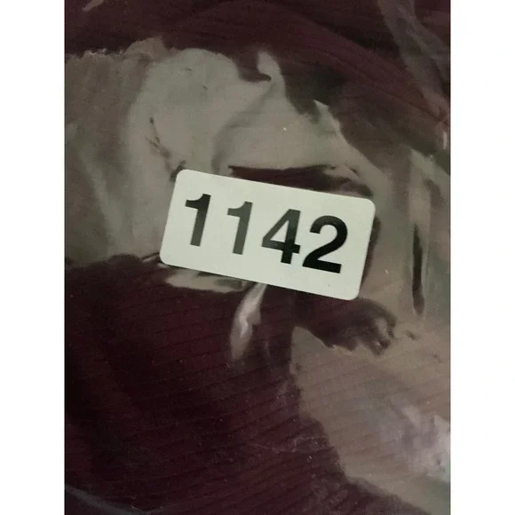 Forever21 Knit Dress 1X Wine Purple Ribbed Long Sleeve Button Down Fit Flare - Picture 7 of 7